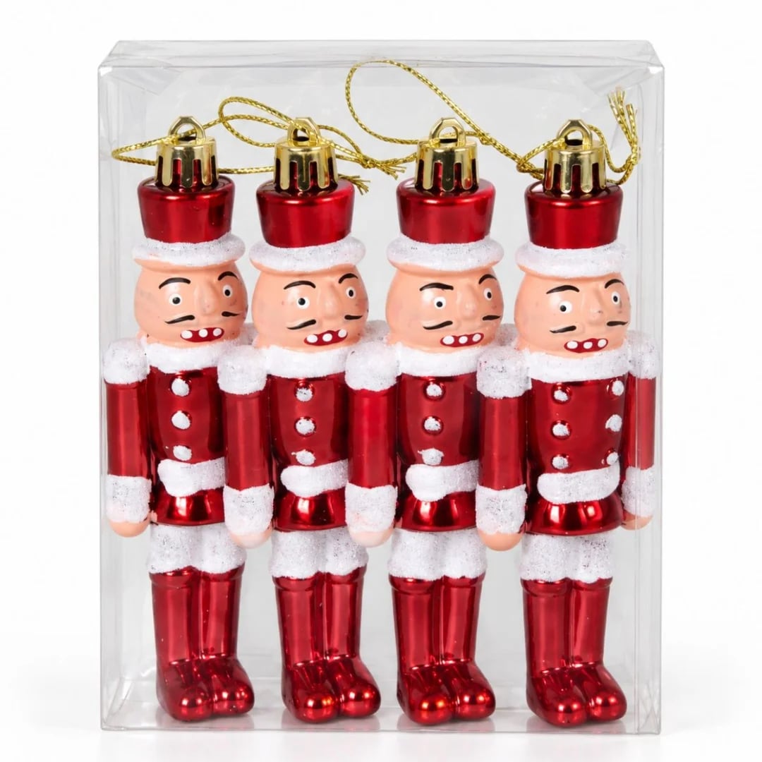 Adornos de Navidad cascanueces — Pack x 4