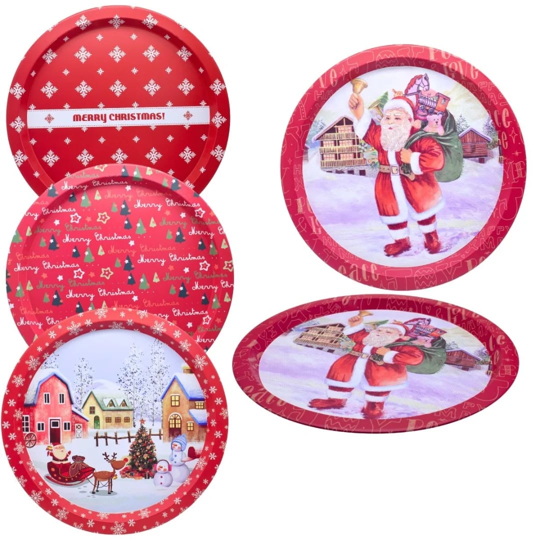 Bandeja de metal con diseño Navideño 33 cm