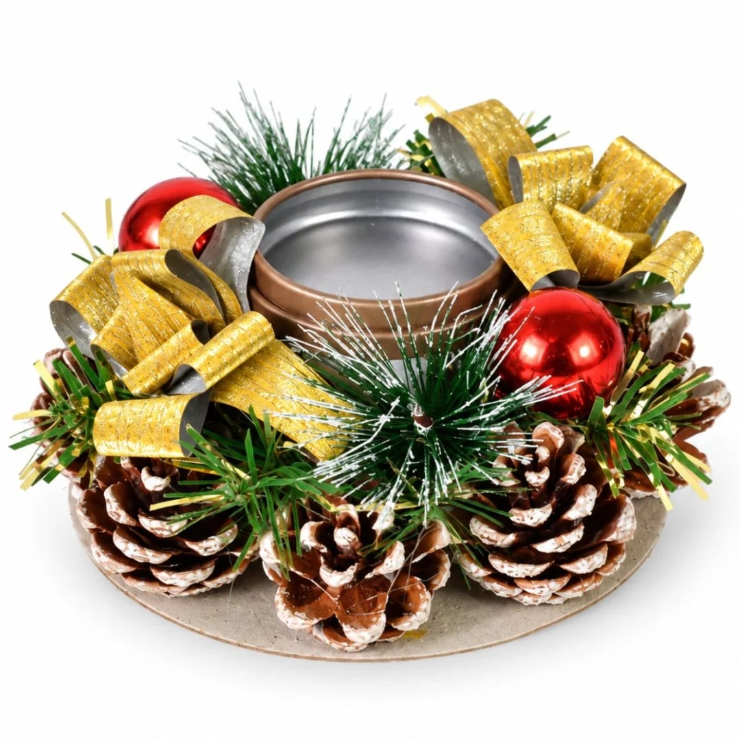 Portavela navideño decorativo 12 cm
