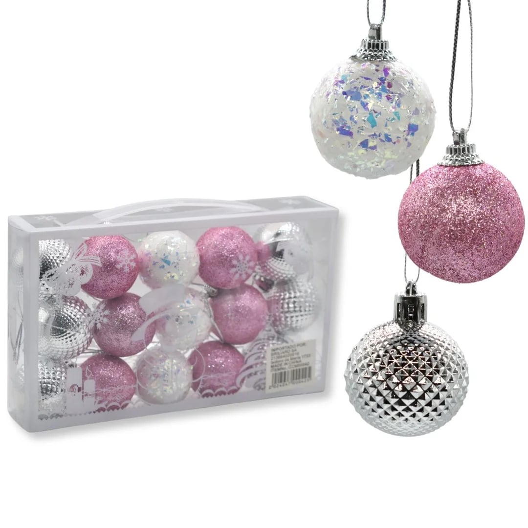 Bolas de Navidad surtidas 5 cm — Pack x 15