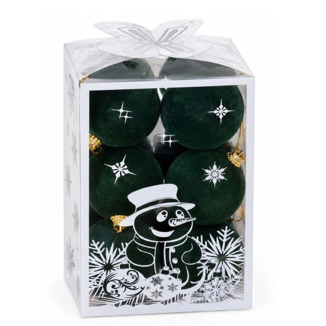 Bolas de Navidad verde 6 cm — Pack x 12