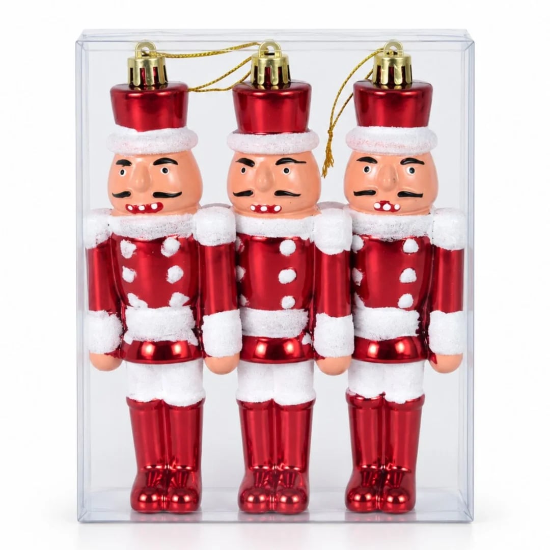 Adornos de Navidad cascanueces — Pack x 3
