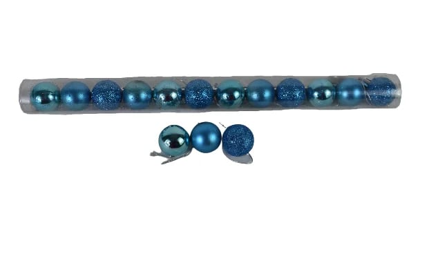 Bolas de Navidad 7 cm azul — Pack x 12
