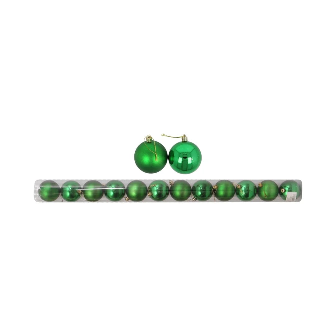 Bolas de Navidad verde 7 cm — Pack x 12