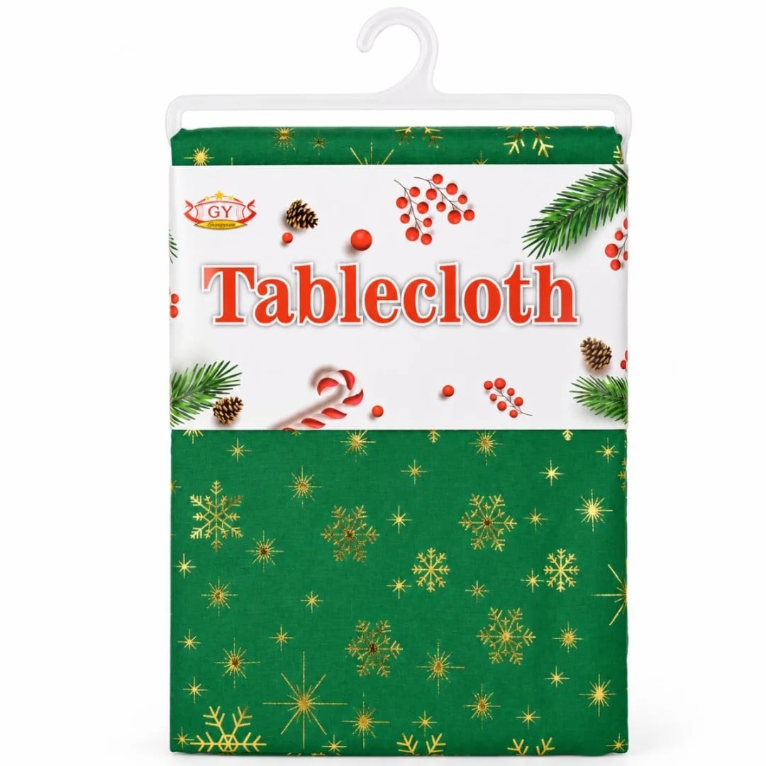 Mantel Navideño verde rectangular 150 × 180 cm