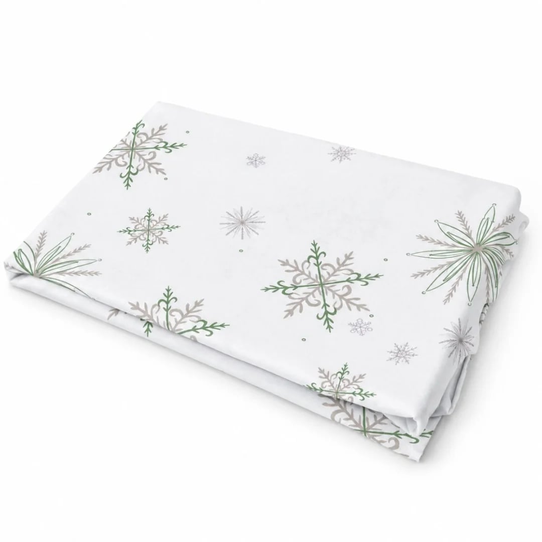 Mantel Navideño blanco rectangular 150 × 180 cm