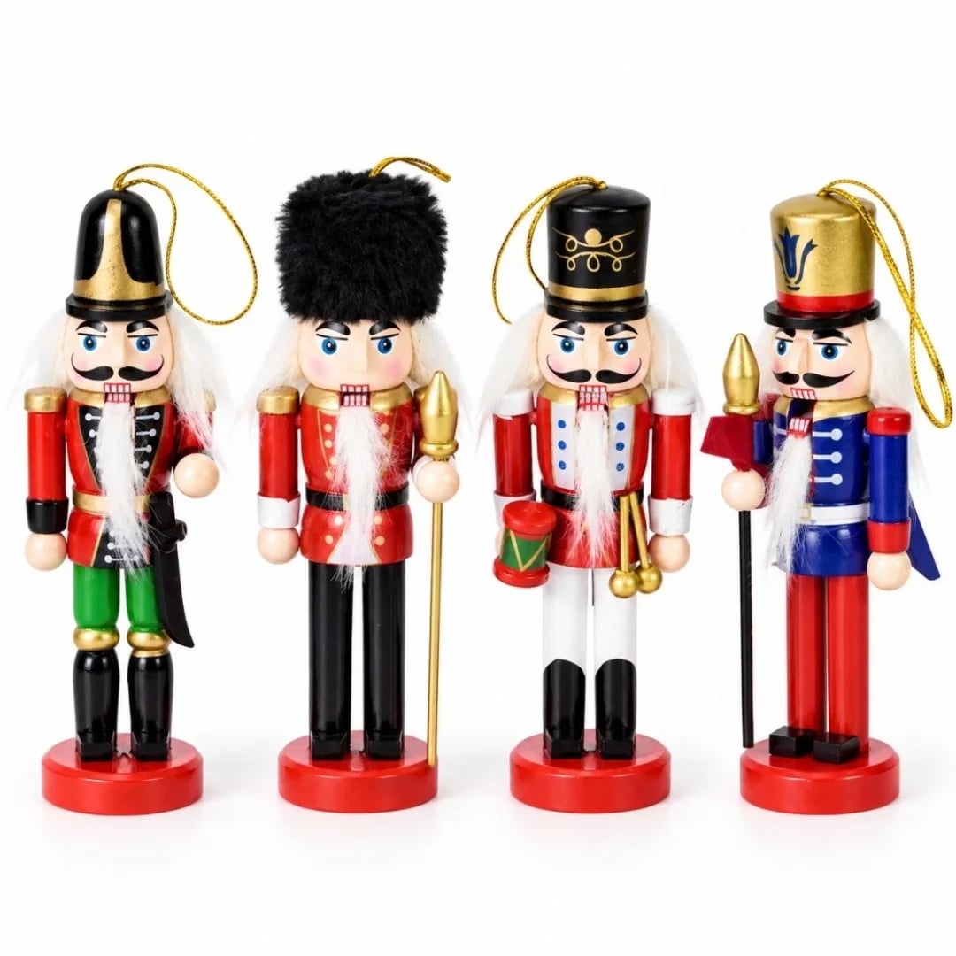 Cascanueces Navideños de madera — Pack x 4