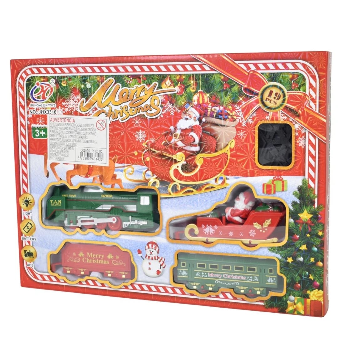 Tren de Papá Noel a pilas con pista