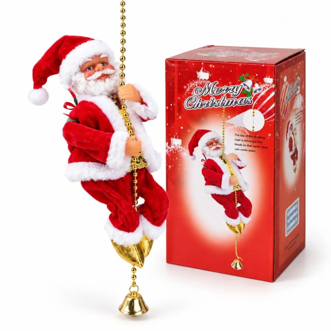 Papá Noel trepador con luz y sonido