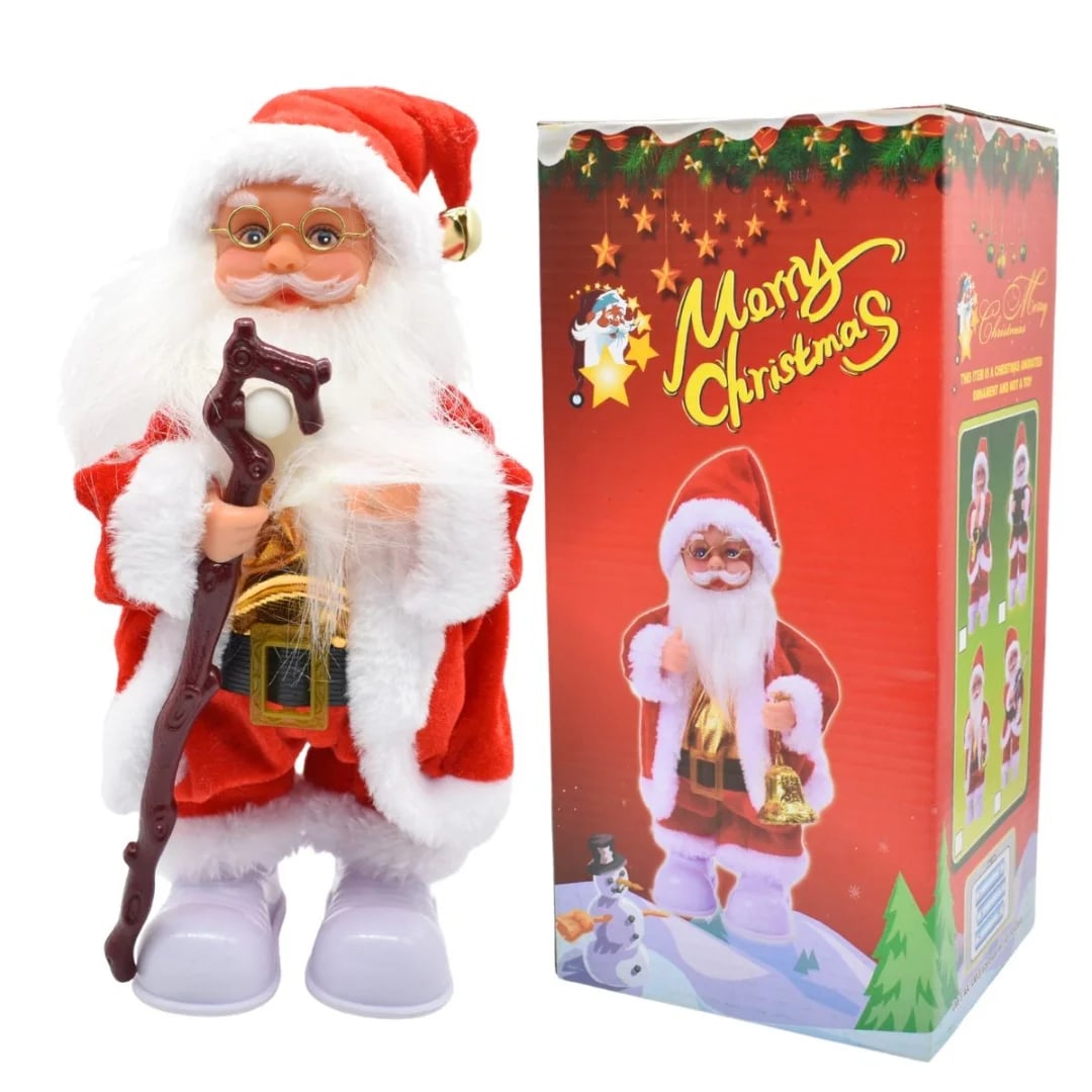 Papá Noel con luz sonido y movimientos 27 cm