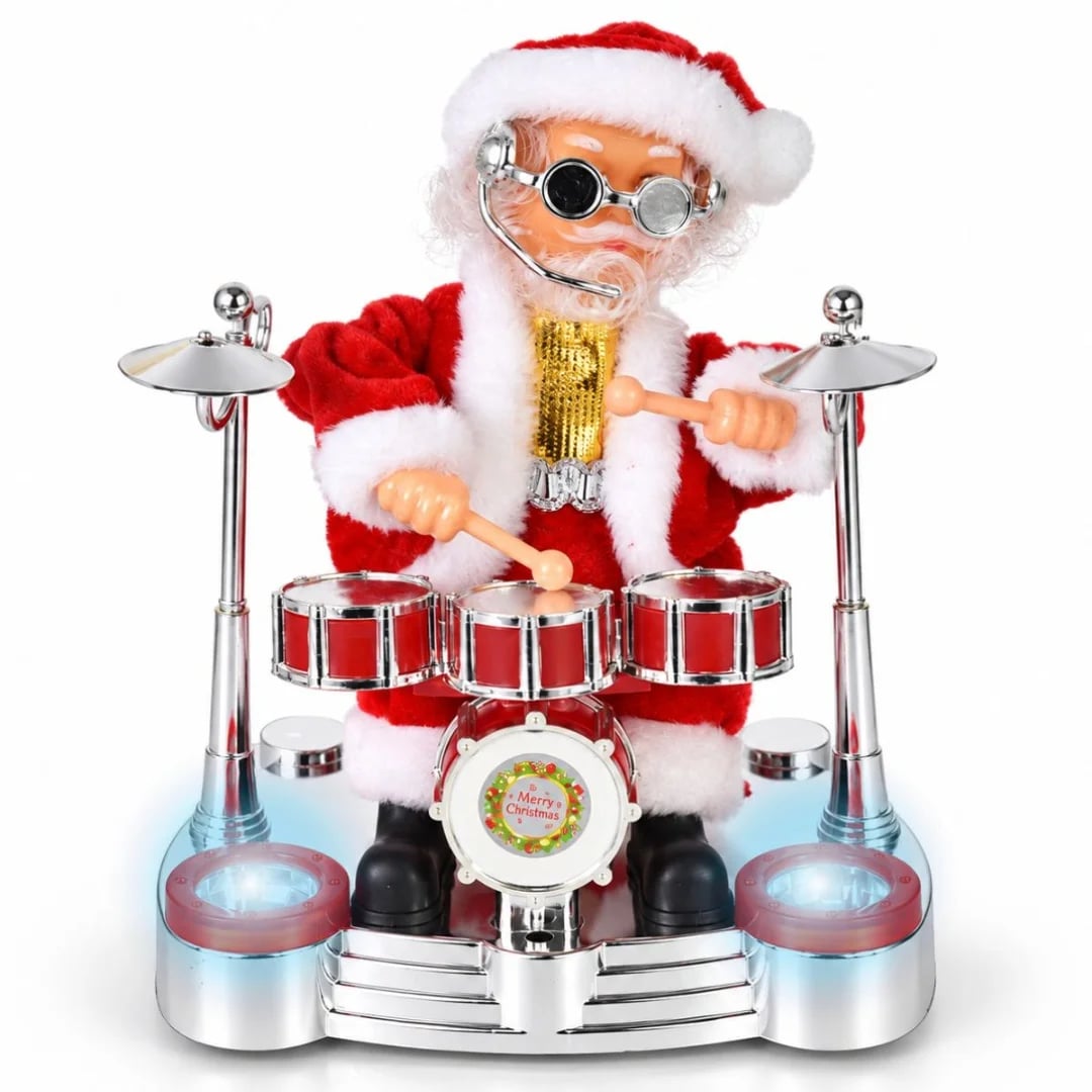 Papá Noel con instrumentos sonido y movimiento