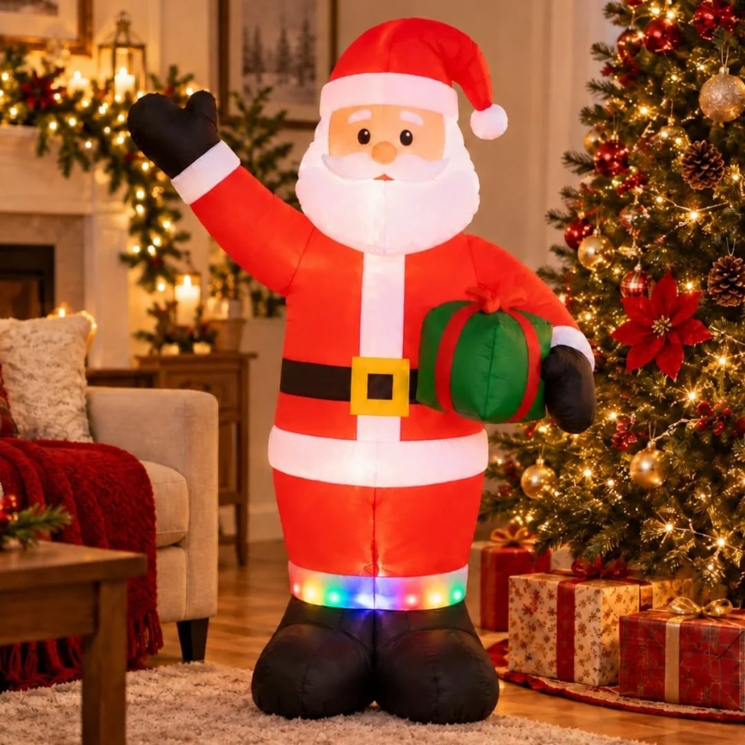 Papá Noel inflable eléctrico con luz 180 cm