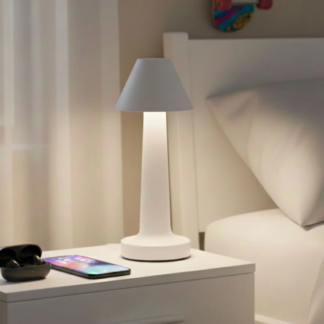 Lámpara LED táctil recargable blanca 24 cm
