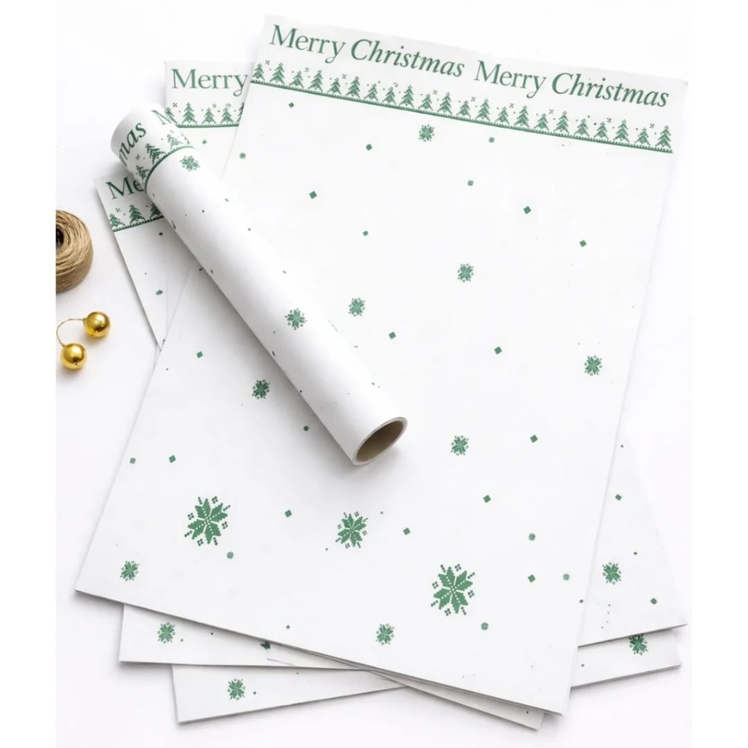 Papel de regalo navideño 20 unidades blanco