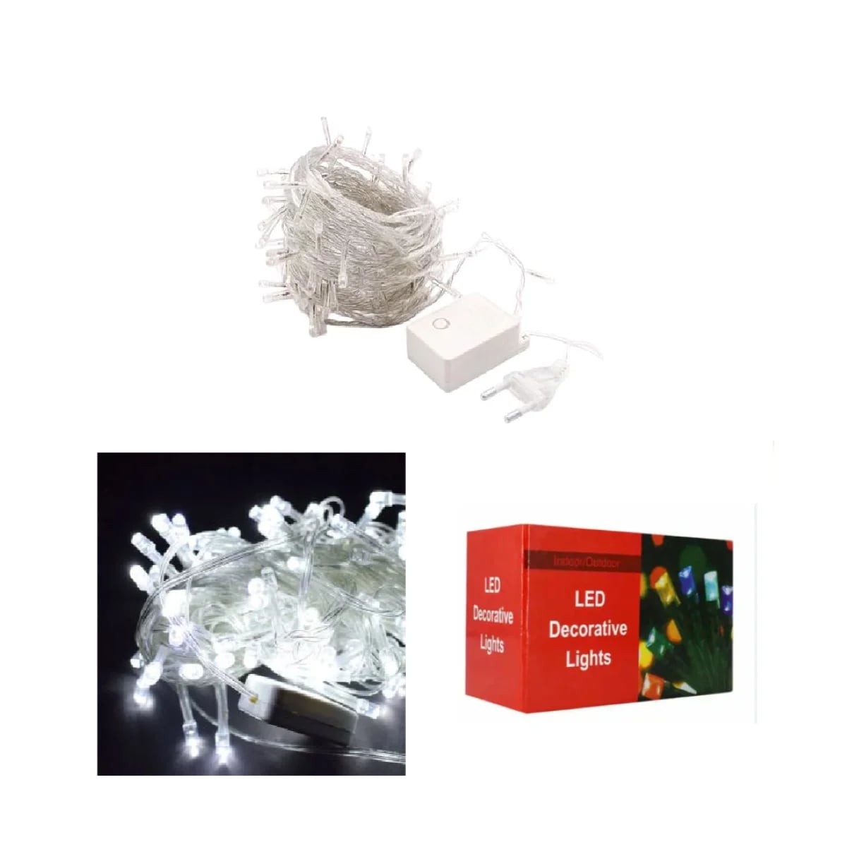Cortina LED de 100 luces blancas frías 220 V