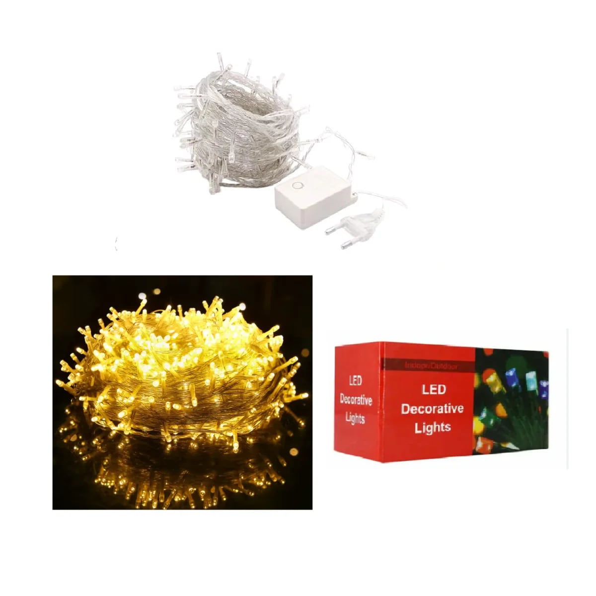 Cortina LED de 100 luces cálidas 220 V