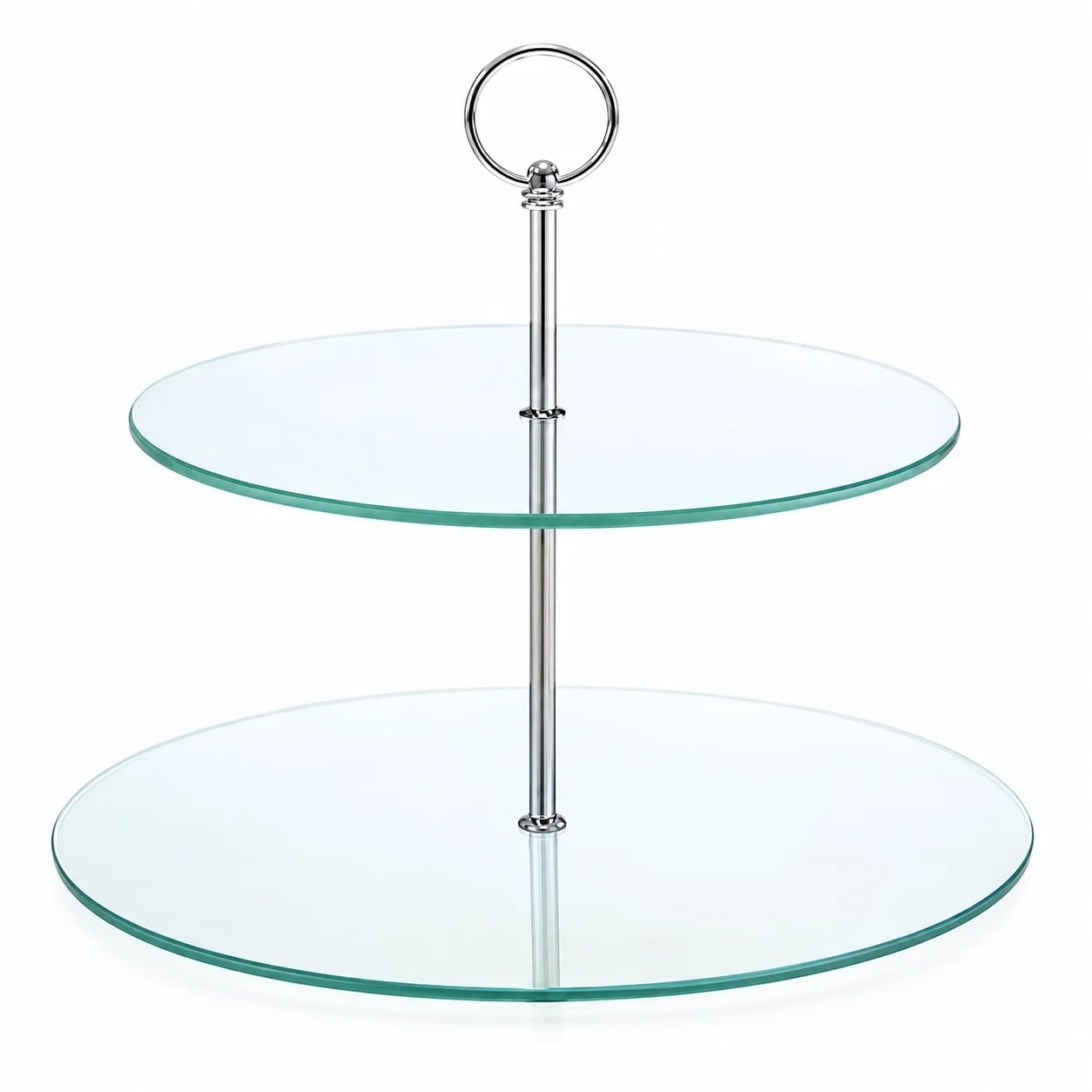 Soporte de vidrio para cupcakes de 2 niveles