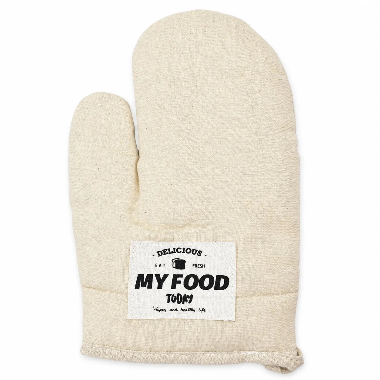 Manopla de cocina de tela beige 26 × 17 cm