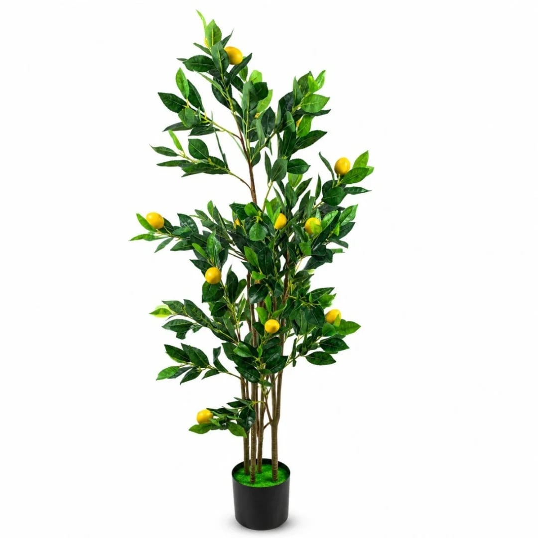 Planta artificial limonero de 1,40 m con maceta