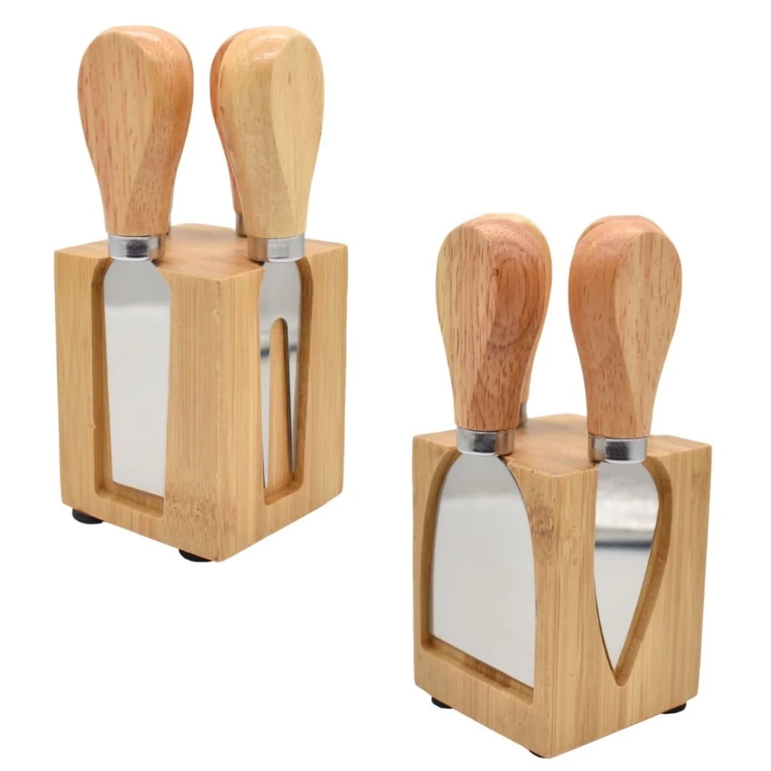 Juego para queso de 4 utensilios con soporte magnético