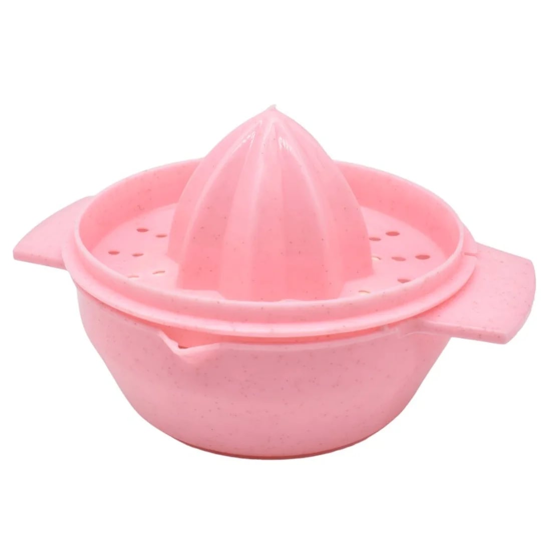 Exprimidor manual rosa con recipiente 15 × 10 cm