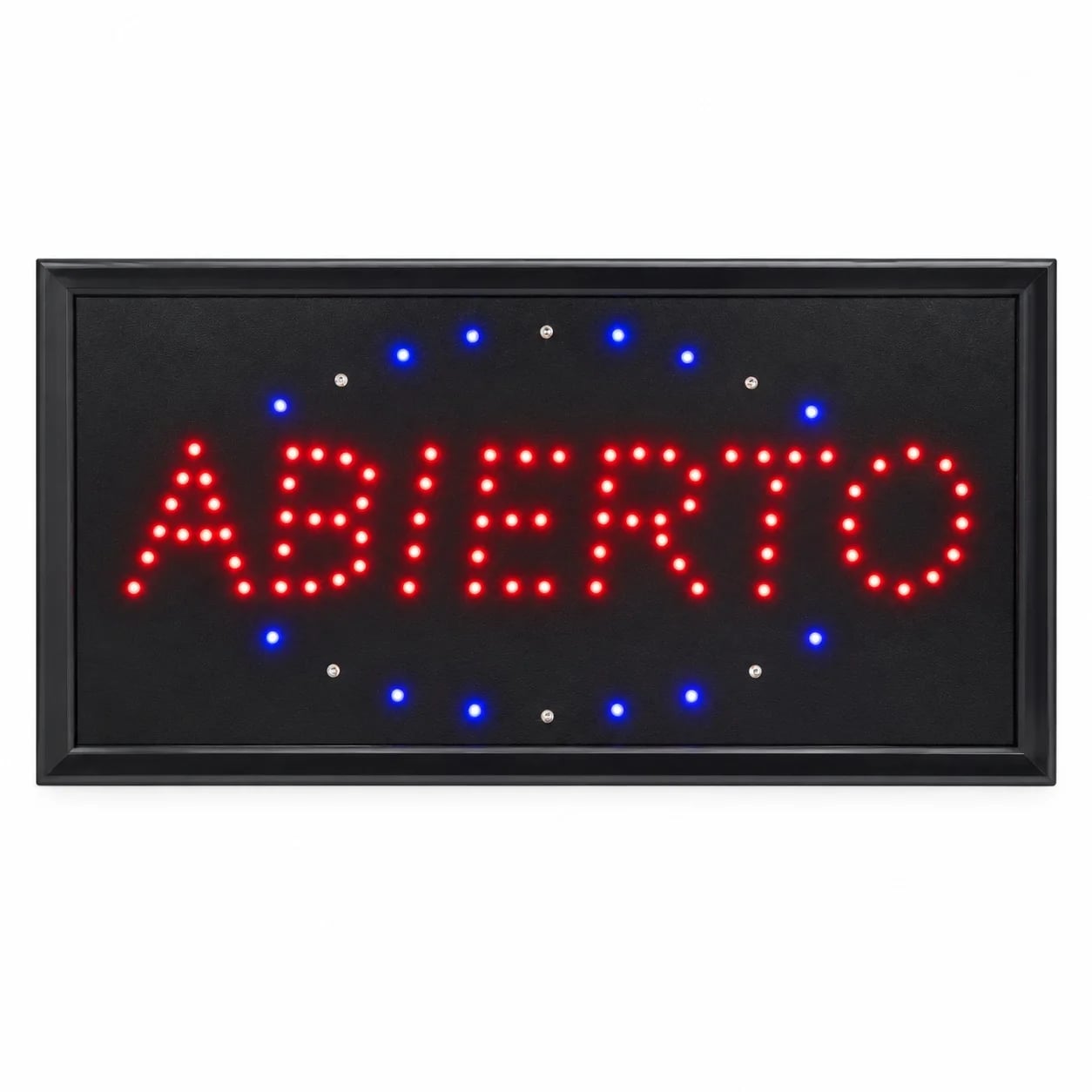 Cartel LED ABIERTO 220 V de 48 × 25 cm
