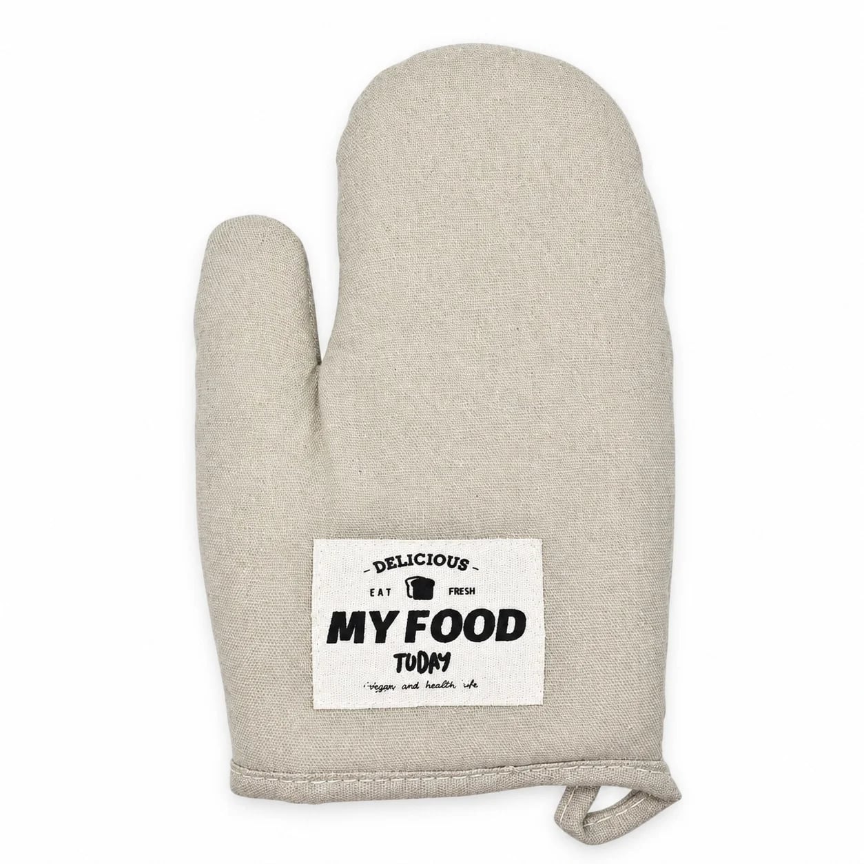 Manopla de cocina de tela gris 26 × 17 cm