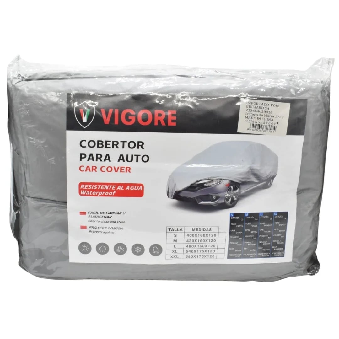 Cubreauto impermeable Vigore talle M 430 × 160 × 120 cm