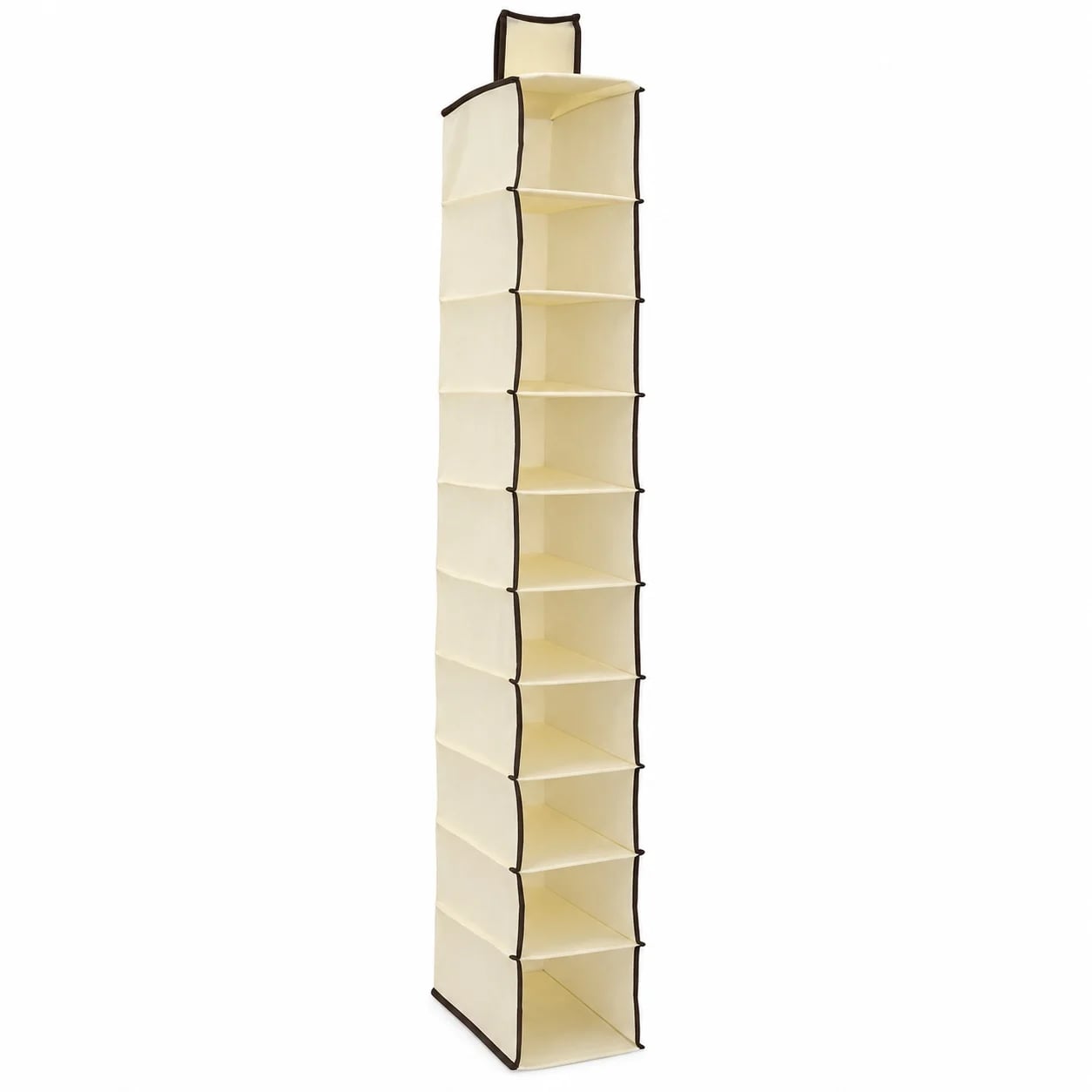 Organizador colgante de zapatos crema de 10 estantes