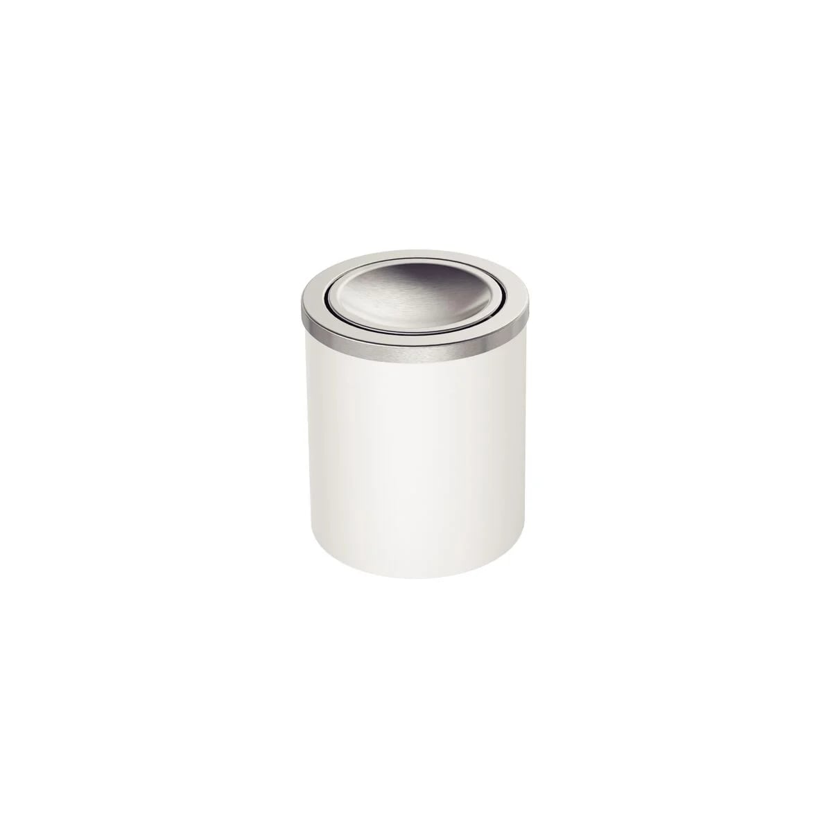Papelera con tapa de acero inoxidable a vaivén Tramontina Útil 5 L blanca