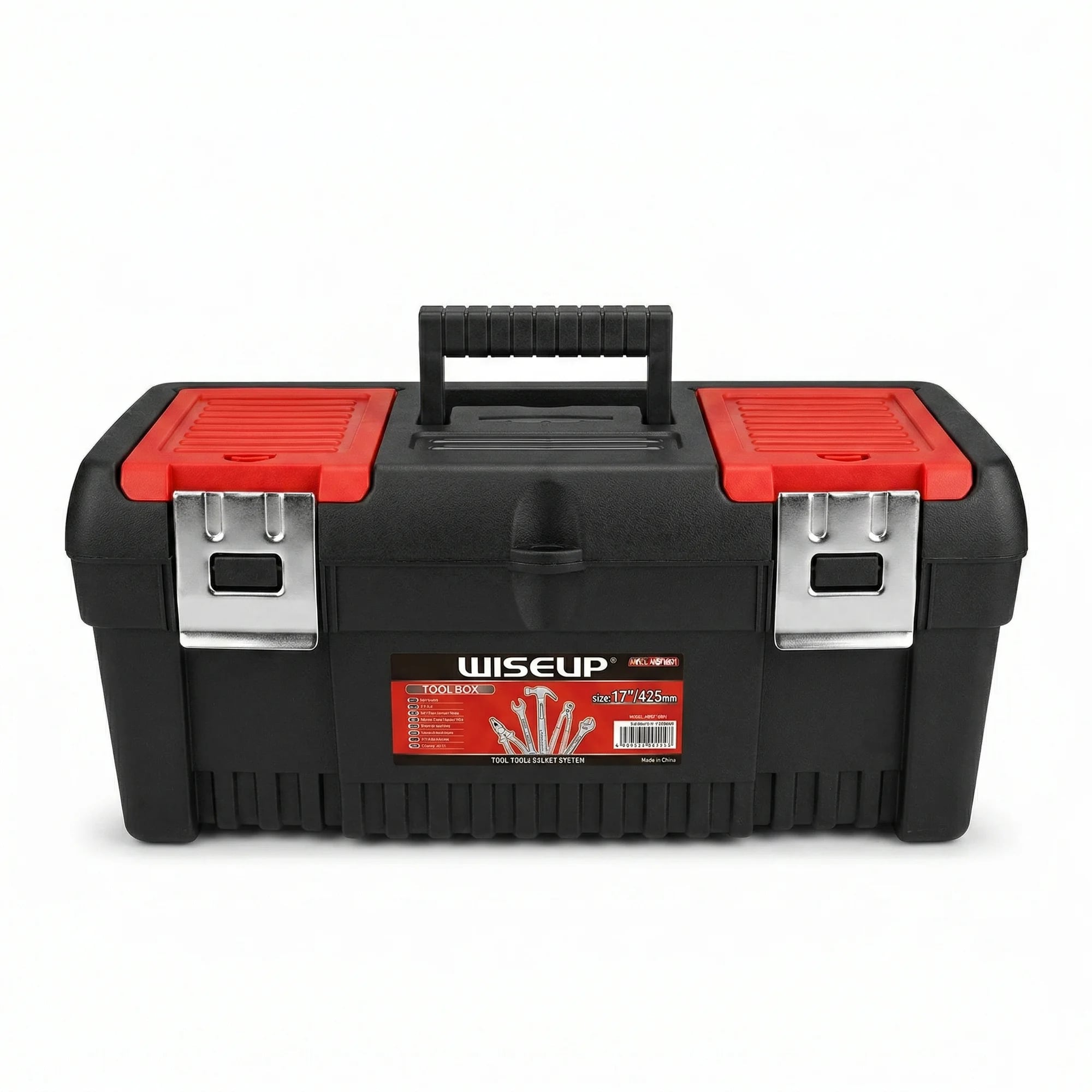 Caja De Herramientas Wiseup 41 Cm Bandeja Y Cierres Acero