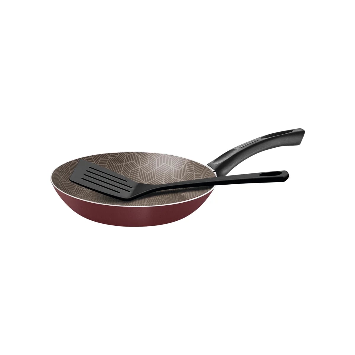 Sartén antiadherente con espátula de nylon Tramontina Paris roja 18 cm 0.6 L