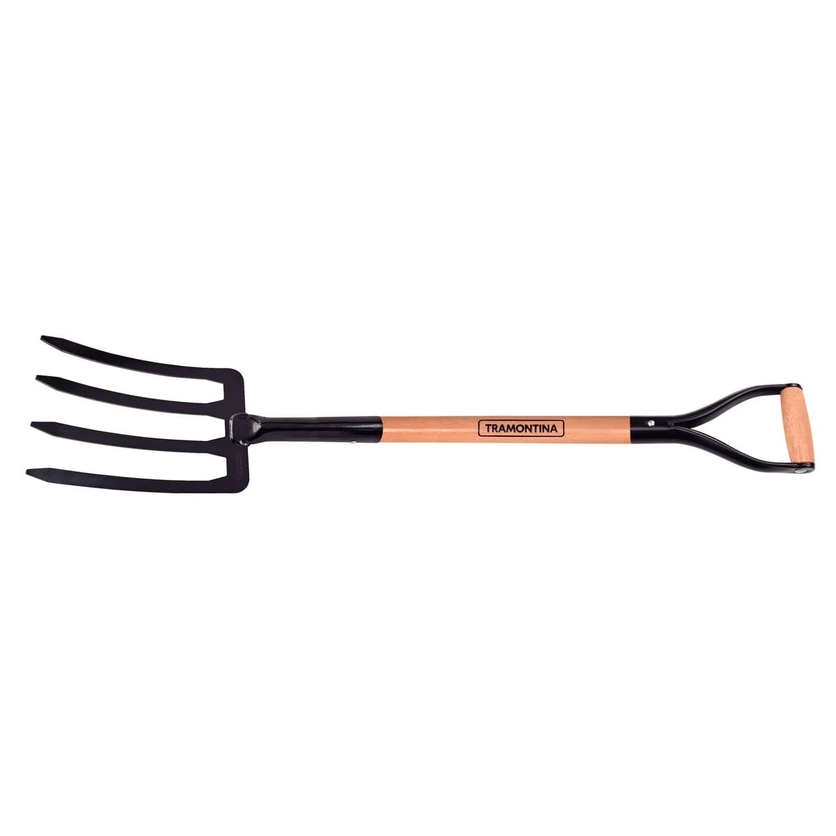 Horquilla para tierra Tramontina 4 dientes con mango de madera 74 cm