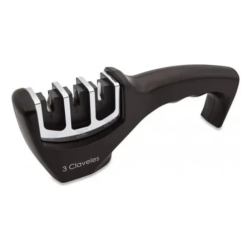 Afilador De Cuchillos Manual 3 Claveles Antideslizante 20 Cm