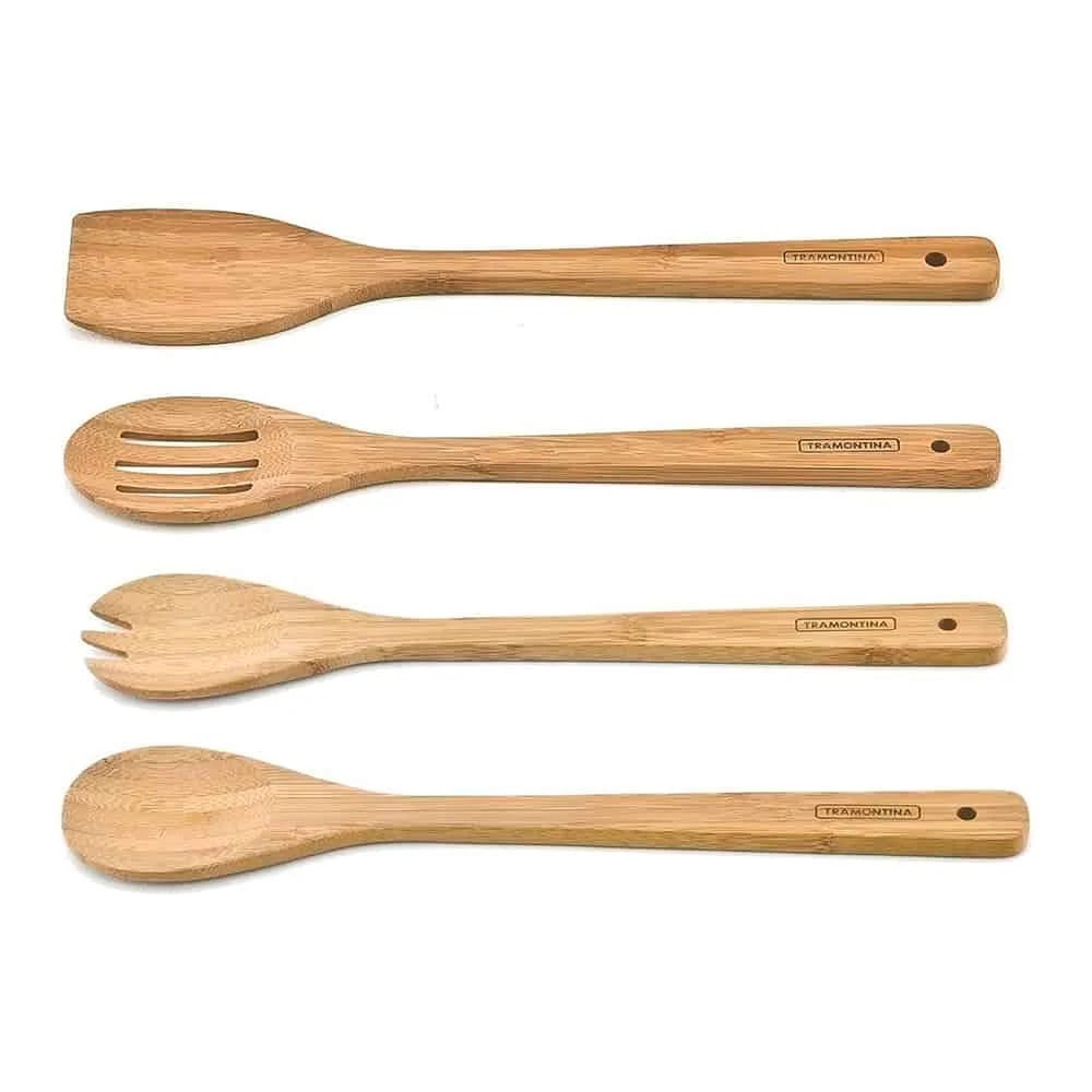 Juego de utensilios de bambú Tramontina Bamboo 4 piezas