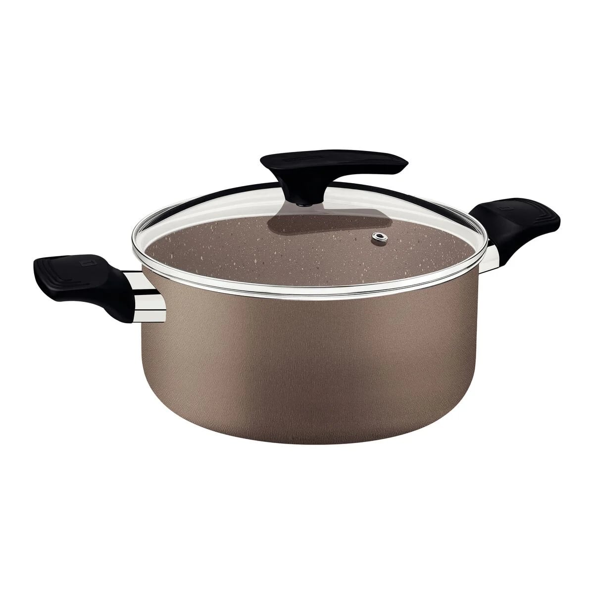Cacerola con tapa de vidrio Tramontina Milazzo antiadherente 28 cm 8 L almendra