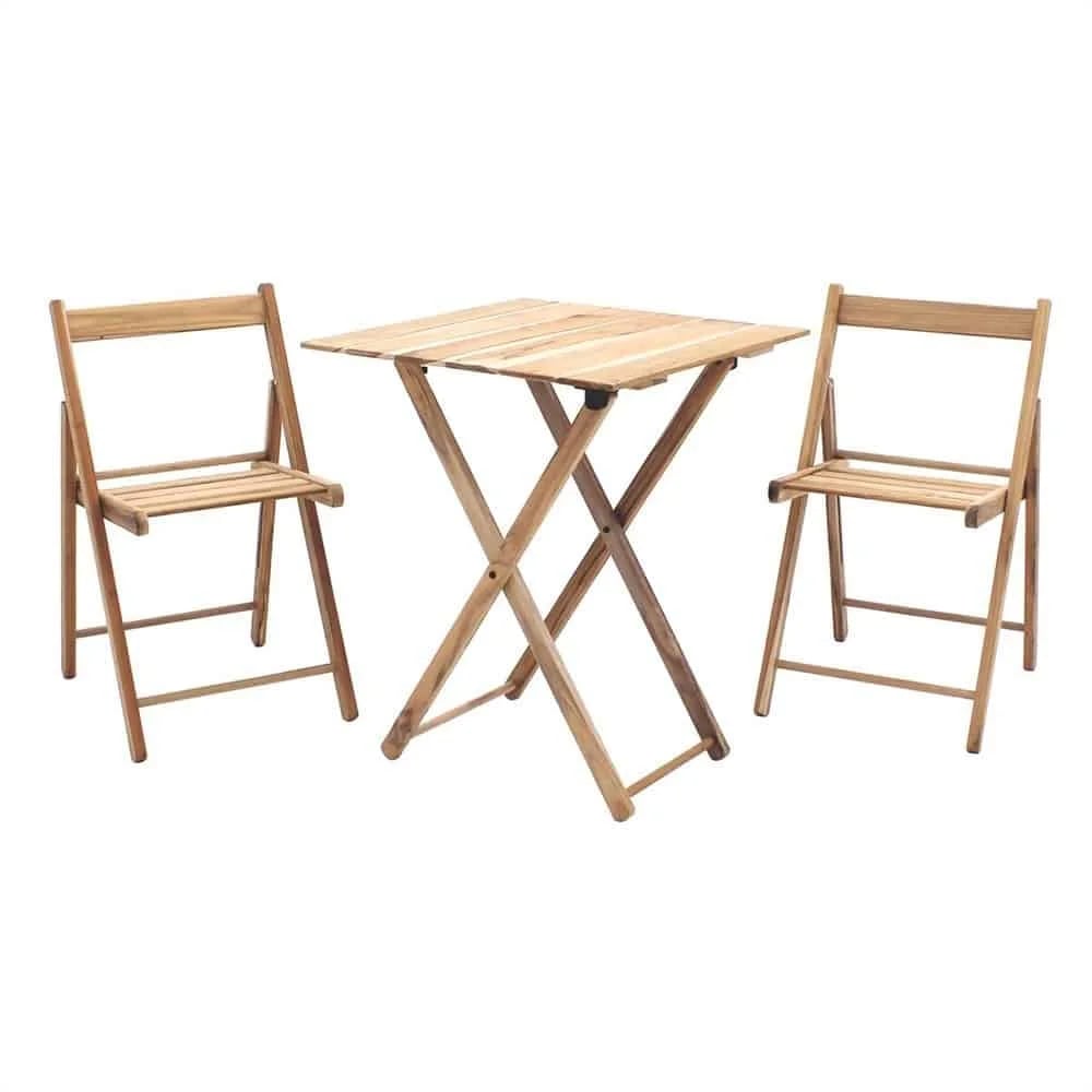 Juego plegable Tramontina Lille de teca mesa y 2 sillas