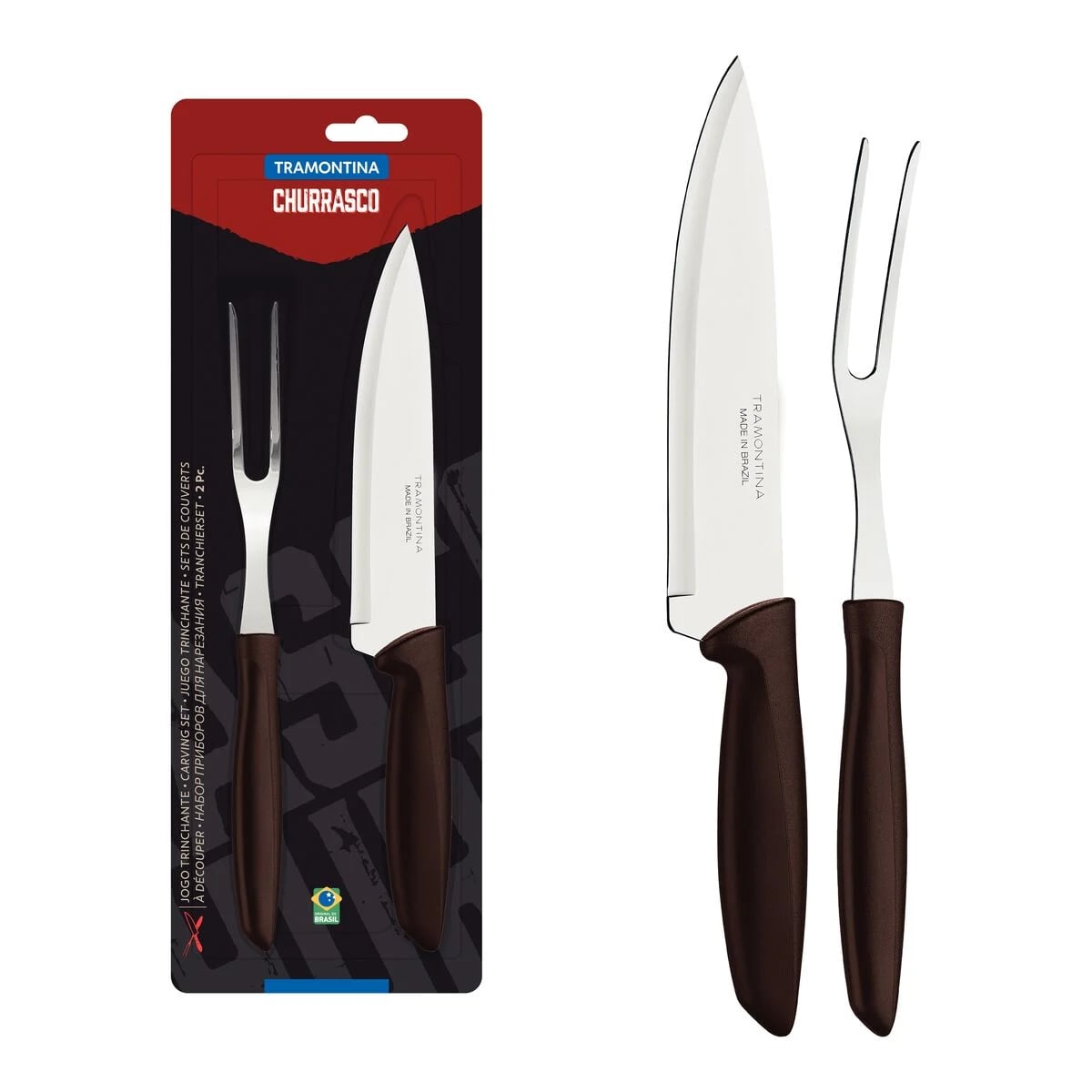 Juego para asado Tramontina Plenus de acero inoxidable 2 piezas negro