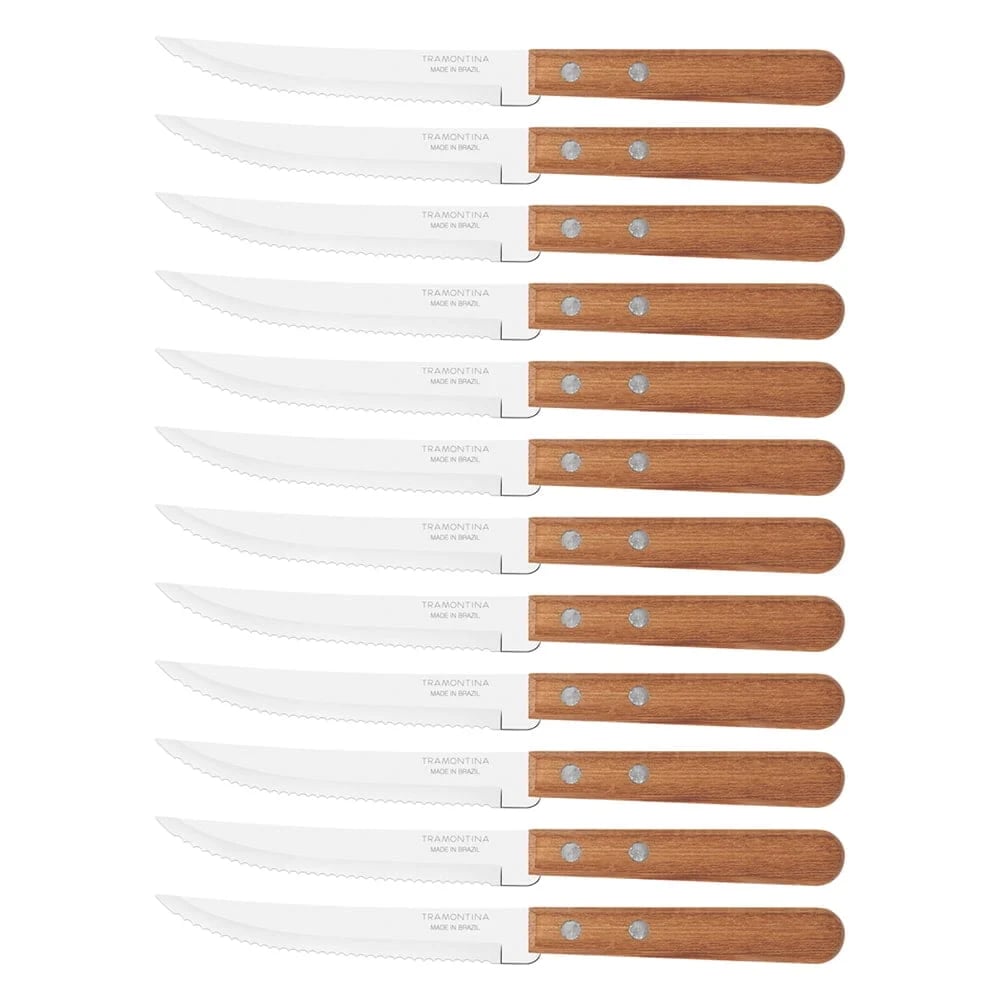 Cuchillos para asado y frutas Tramontina Dynamic de acero inoxidable pack de 12 unidades