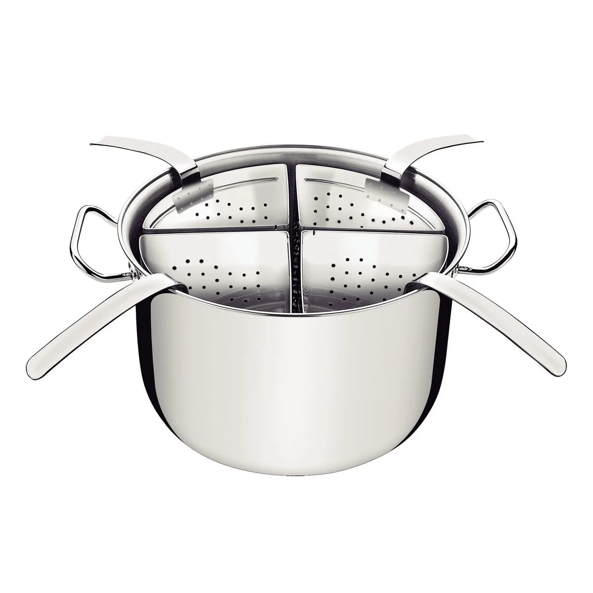 Olla para pastas con cuatro recipientes Tramontina Professional de acero inoxidable 30 cm 13.5 L