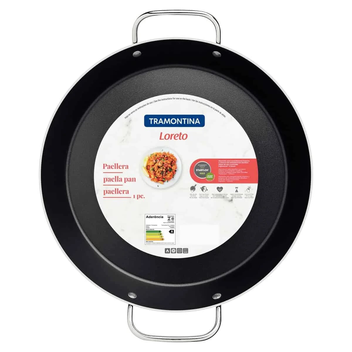 Paellera Tramontina Loreto antiadherente 38 cm 5.4 L grafito
