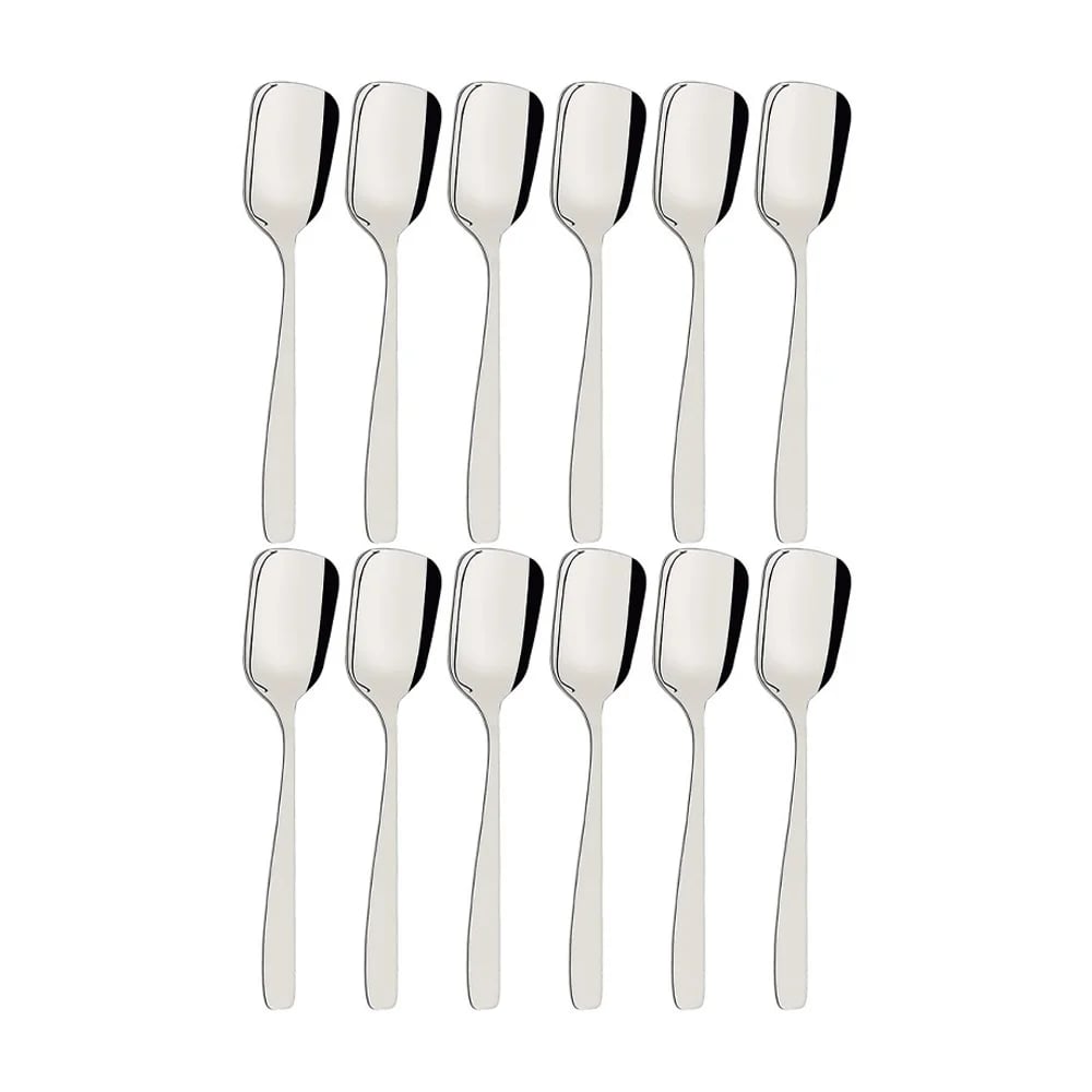 Cucharas para azúcar Tramontina Cosmos de acero inoxidable 13.2 cm pack de 12 unidades