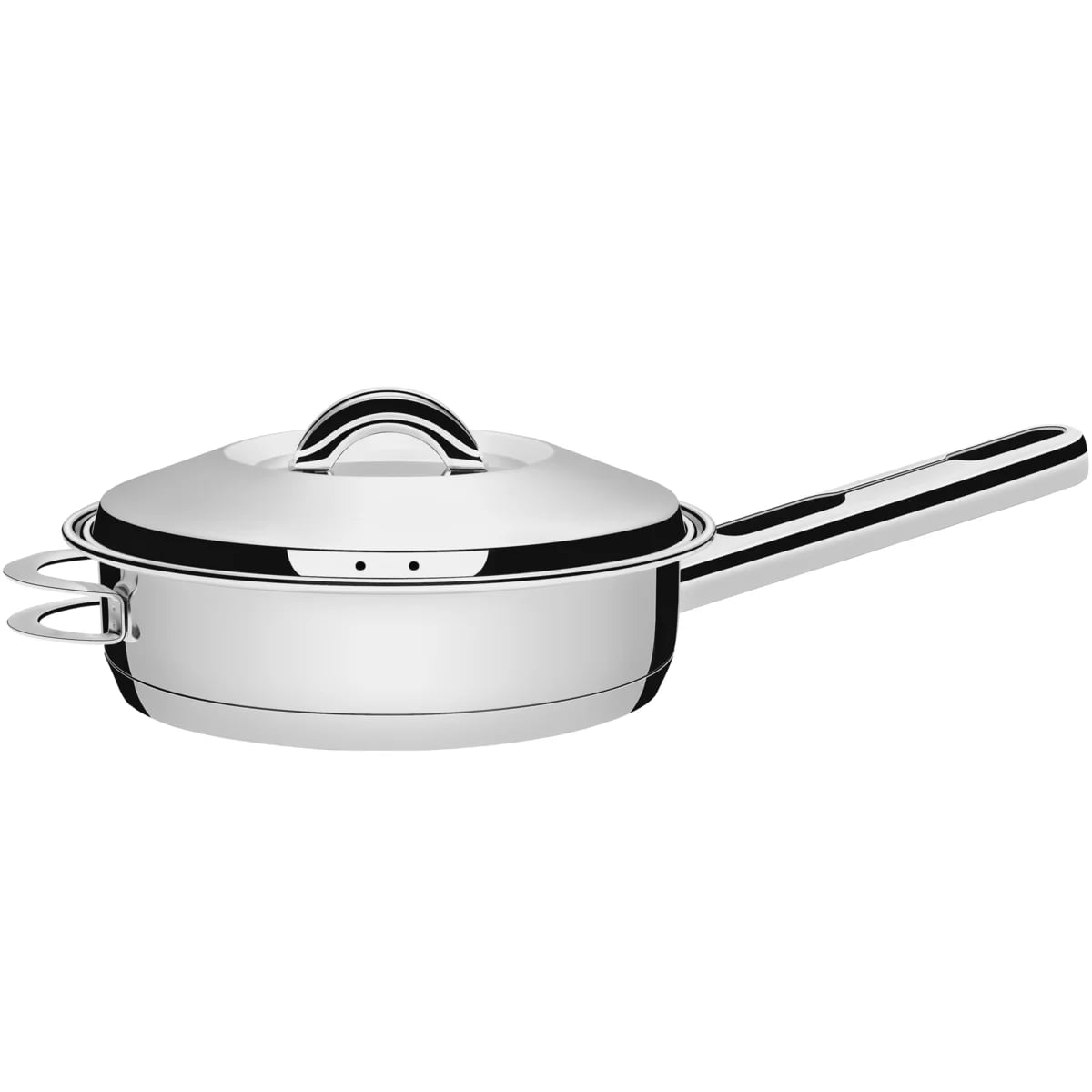 Sartén con tapa Tramontina Solar de acero inoxidable triple fondo 28 cm 4.8 L para inducción