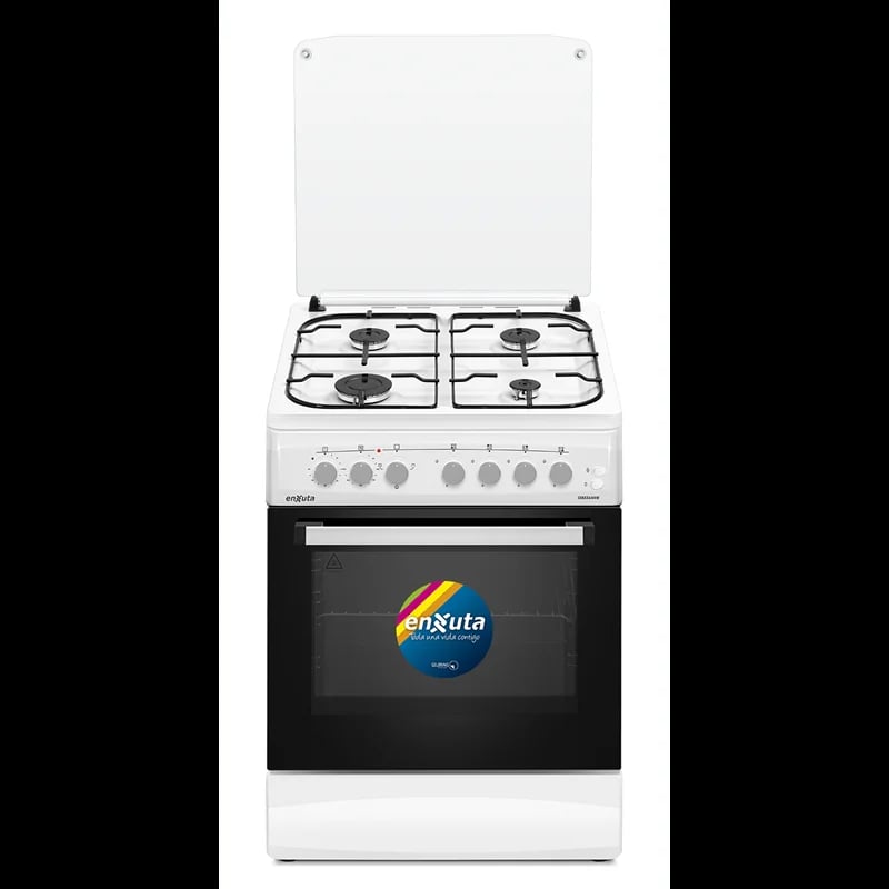 Cocina Combinada 4 Hornallas Blanca 60x60 con Convección