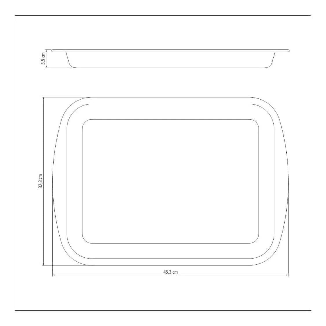 Asadera rectangular rasa antiadherente Tramontina Brasil 40 cm 3.8 L