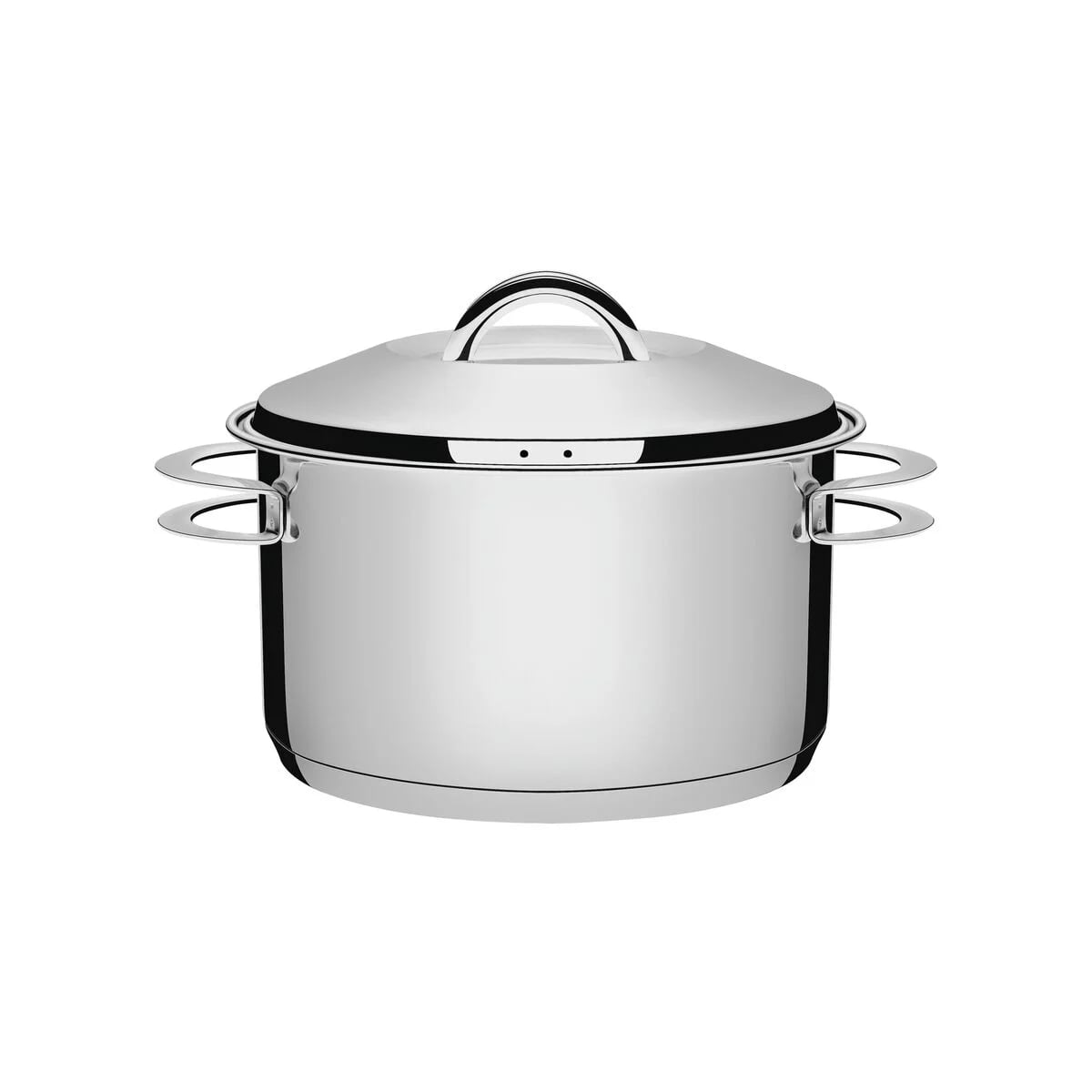 Cacerola honda Tramontina Solar de acero inoxidable con asas Triple Fondo 24 cm 6.1 L — Apta Inducción