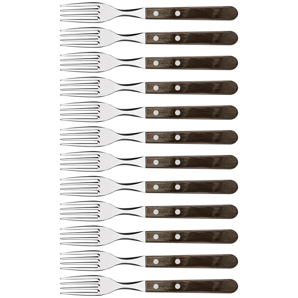 Tenedores para asado Tramontina Polywood castaños pack de 12 unidades