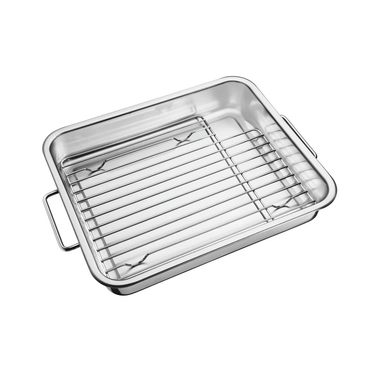 Asadera con rejilla Tramontina Service de acero inoxidable 39 x 33 cm 6.4 L