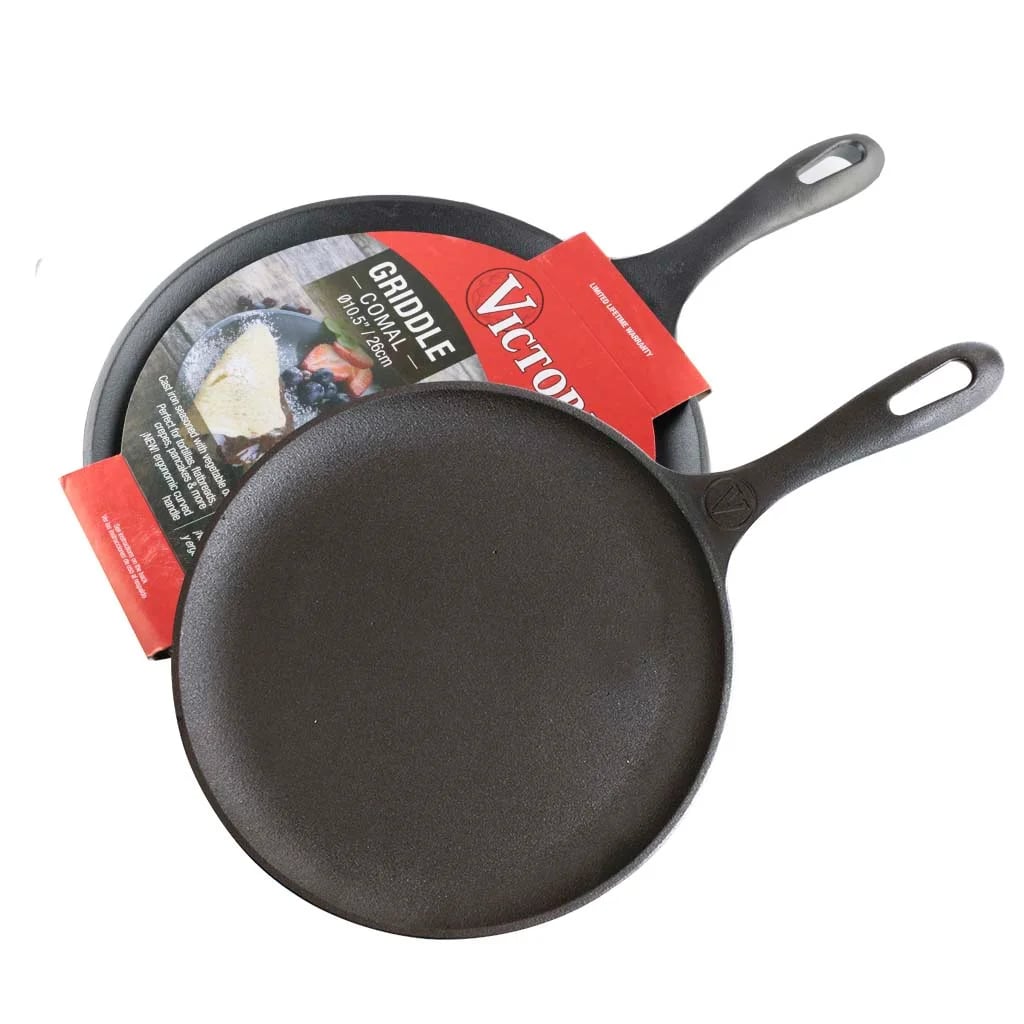 Sarten Comal Hierro Curado 26.5cm Victoria Negro