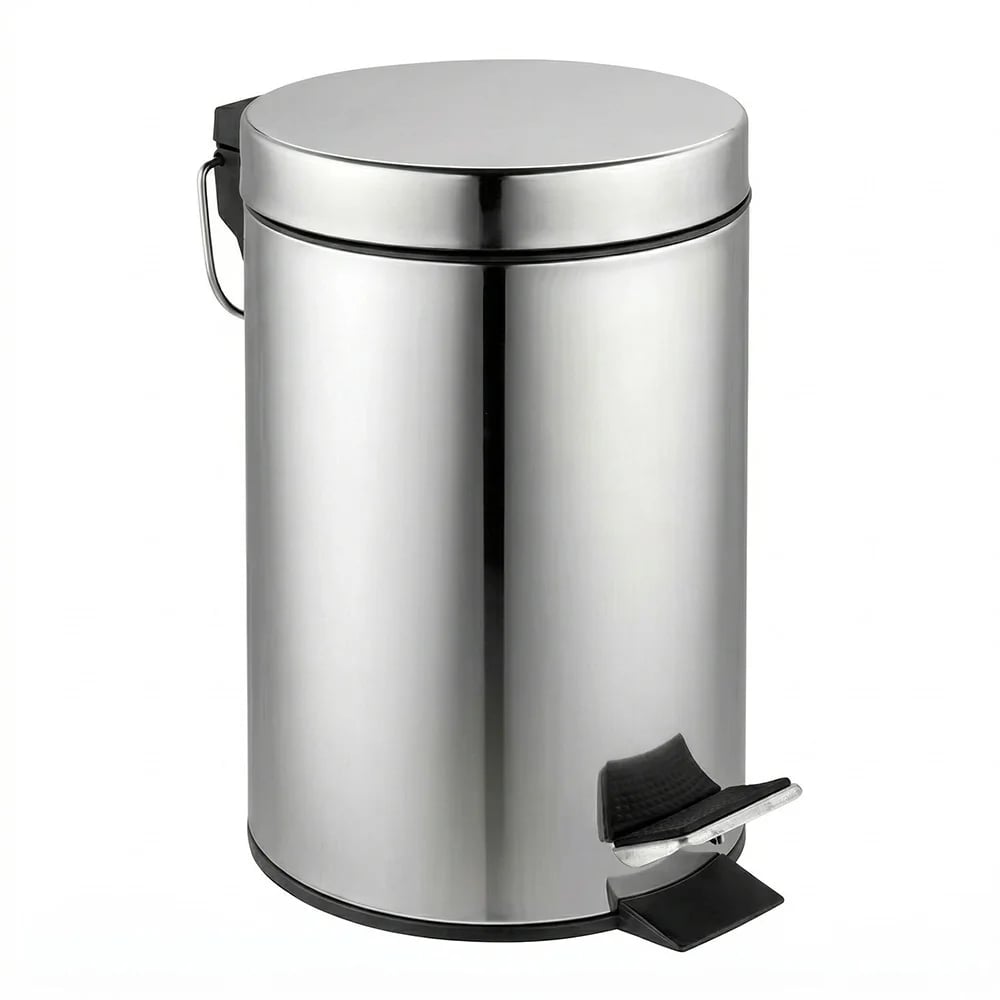 Papelera Acero Inoxidable 12 Litros Tacho Cesto Con Pedal Y Tapa